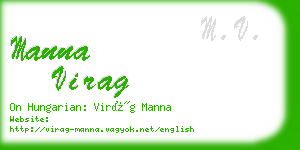 manna virag business card